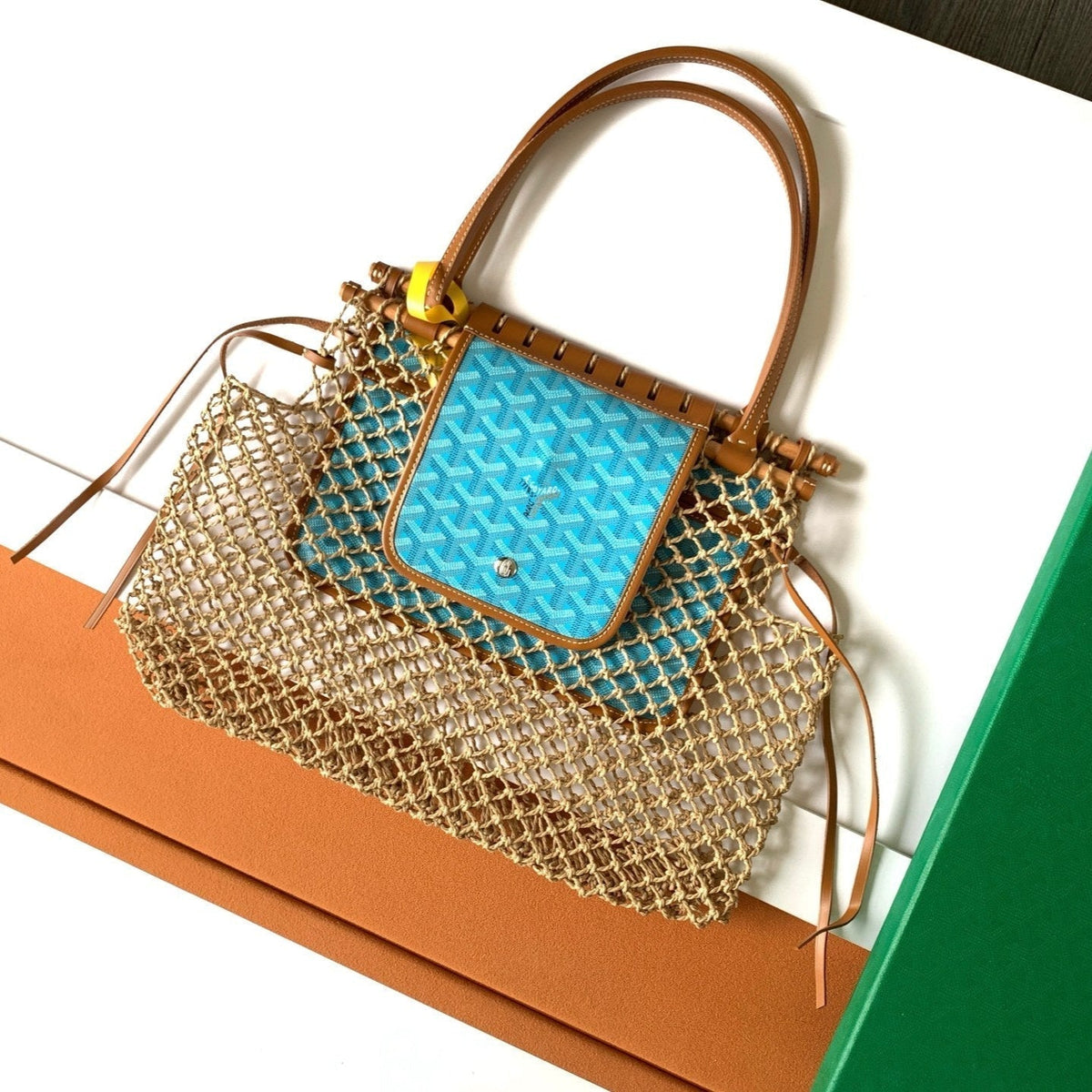 ALIGRE BAG WOVEN RAFFIA CALFSKIN