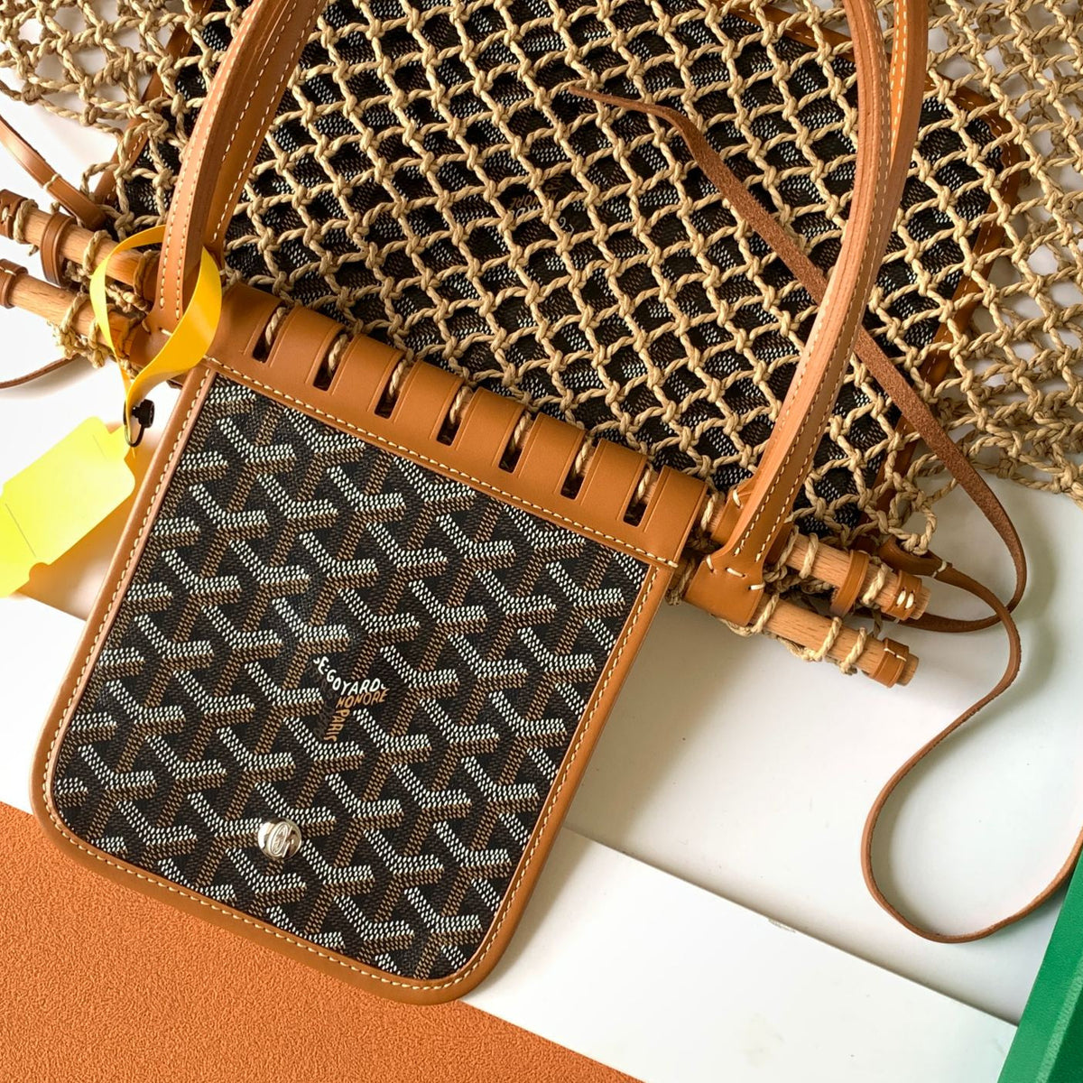 ALIGRE BAG WOVEN RAFFIA CALFSKIN