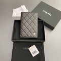 C*C Passport Holder Black Caviar Sliver Steel