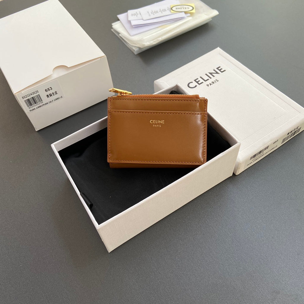TRIOMPHE Compact Wallet Coin Purse Leather