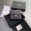 C*C 82288 Classic Flap Wallet Black Caviar Polished Silver