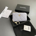 C*C Hook & Chain Zipper Card Holder Caviar GHW