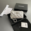 C*C Hook & Chain Zipper Card Holder Sliver Sheepskin Sliver Steel