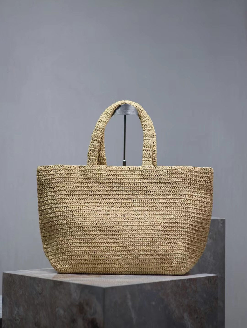 Y*S*L TOTE BAG RAFFIA