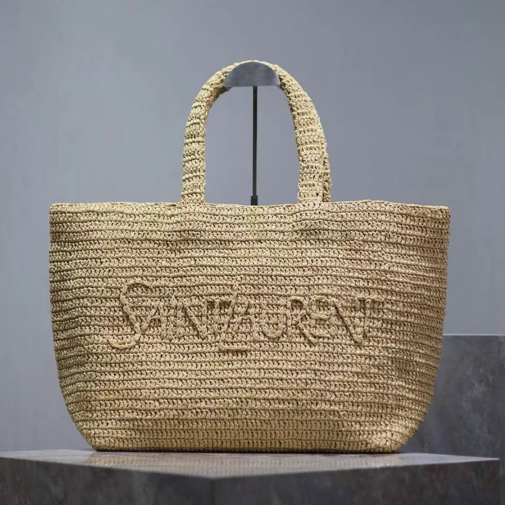 Y*S*L TOTE BAG RAFFIA