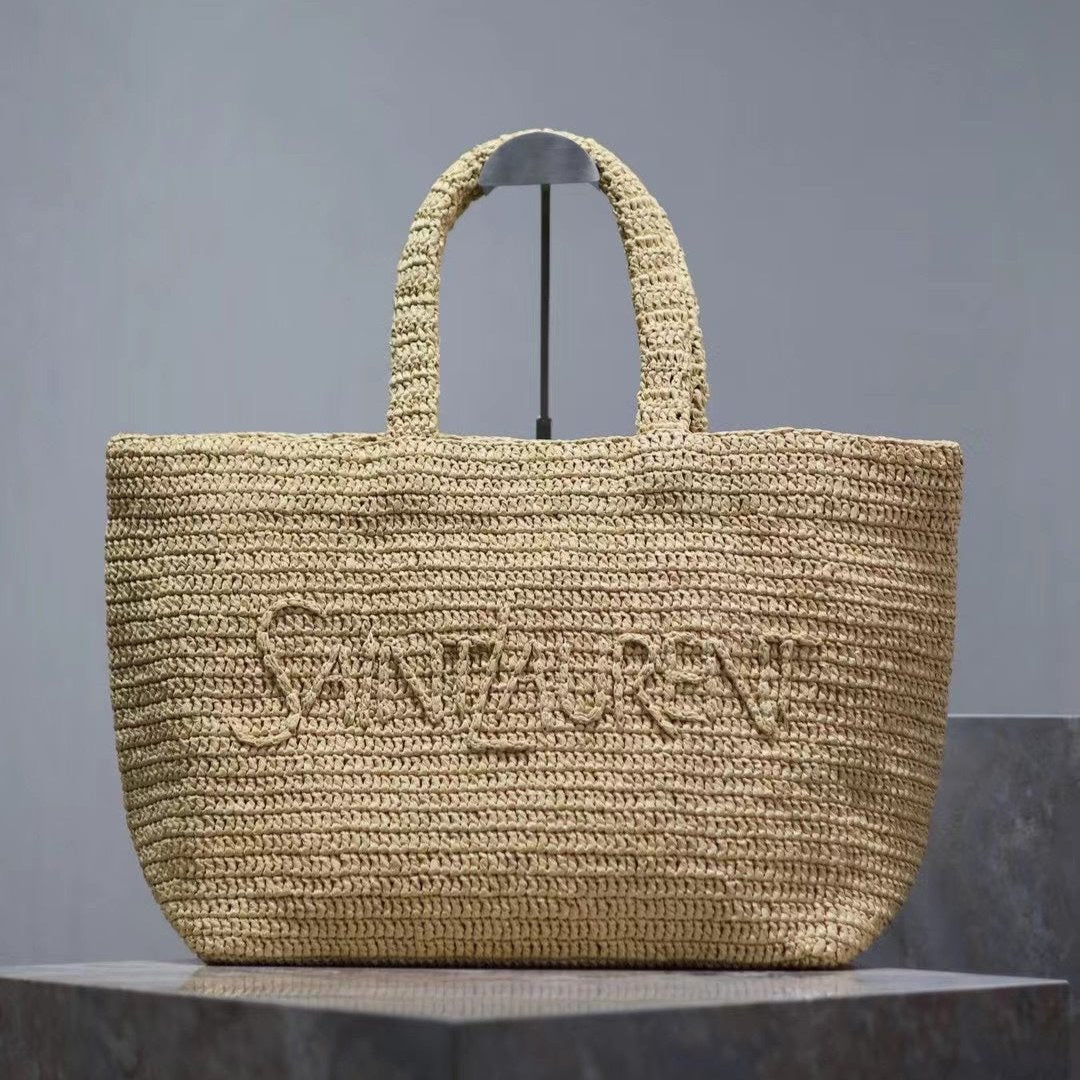 Y*S*L TOTE BAG RAFFIA