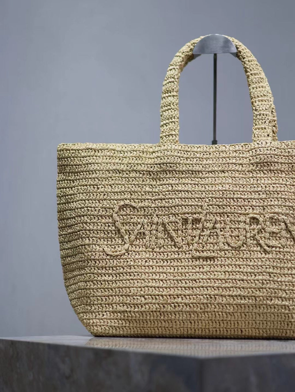 Y*S*L TOTE BAG RAFFIA
