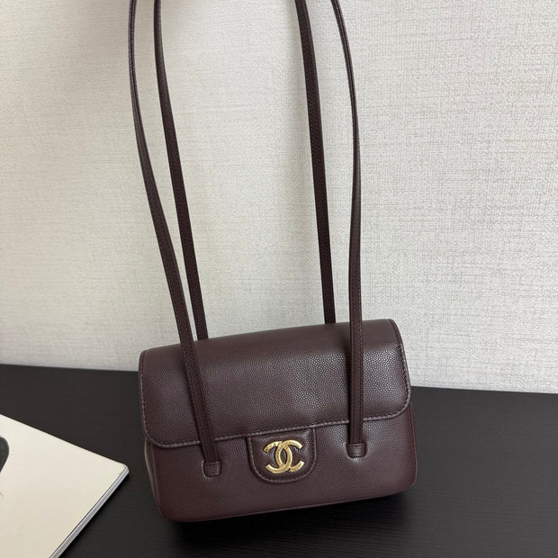 Ch*nel 2026 Preppy Coco Bag Caviar Leather Gold Hardware