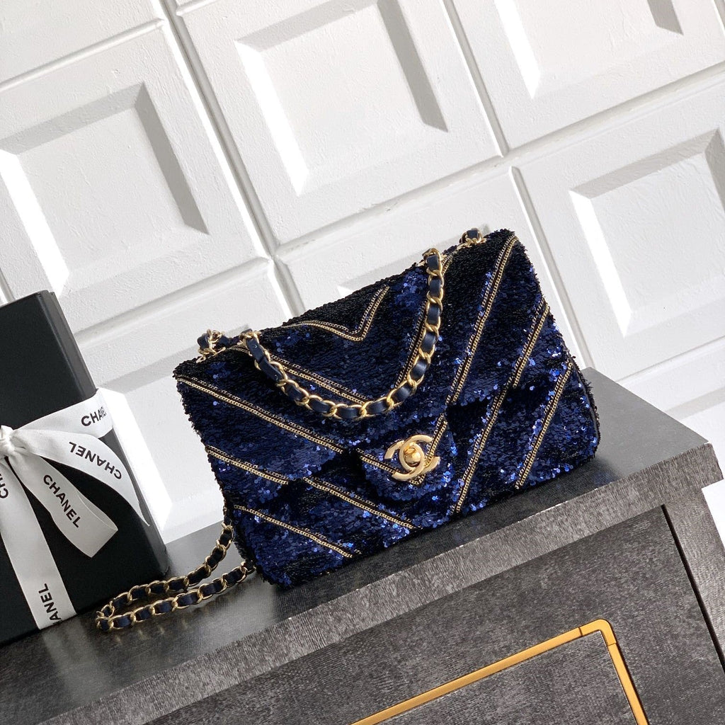 C*C 26K Flap Bag Silk Sequin