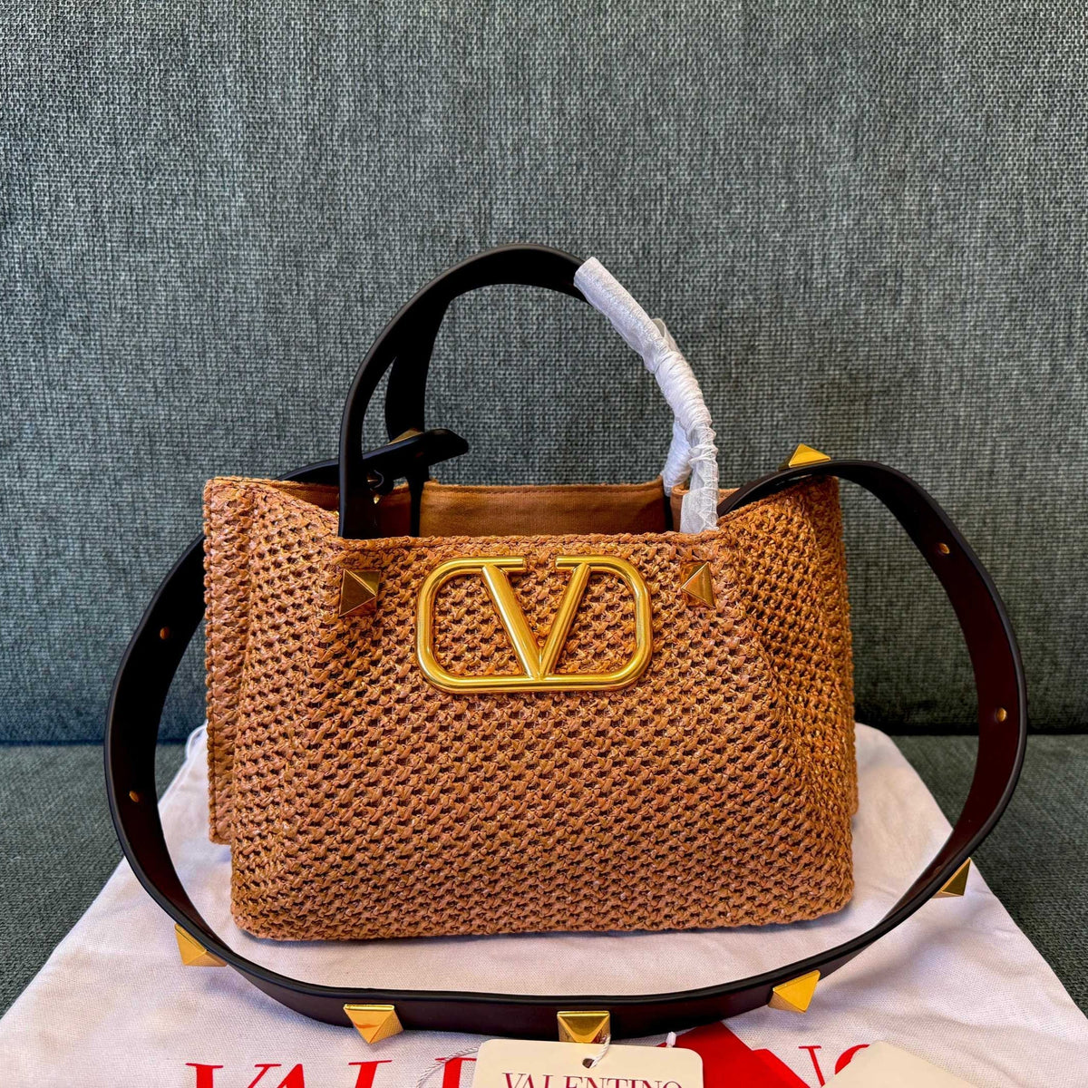 V*lentino Spring Summer Tote Bag Raffia