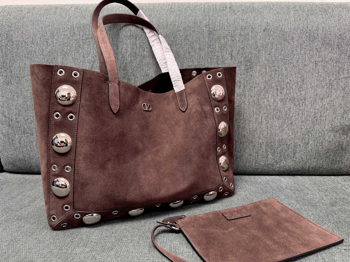 V*lentino G*ravani tote dark brown suede