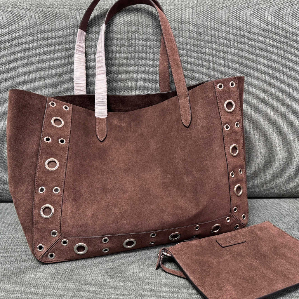 V*lentino G*ravani tote dark brown suede