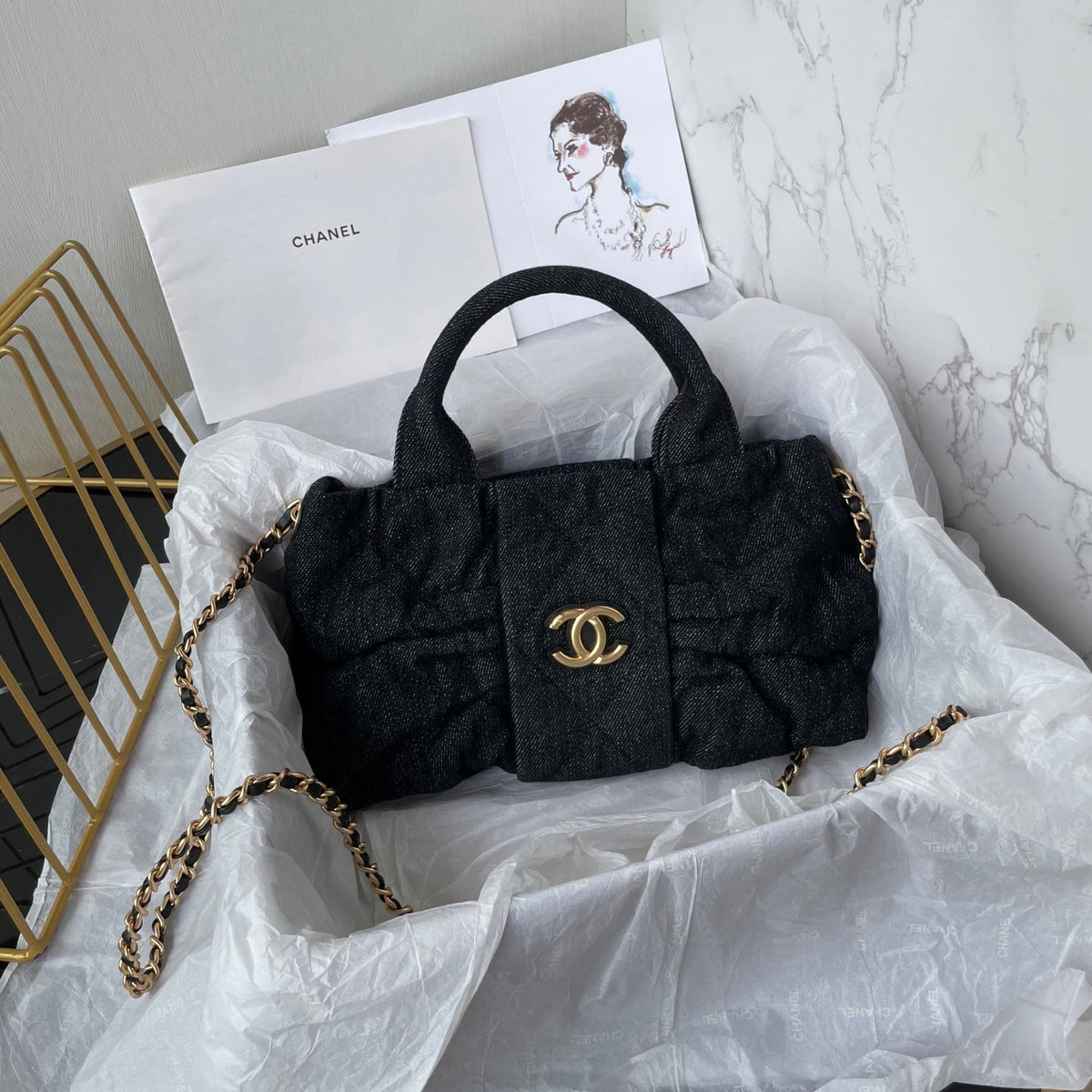 C*C 25K Bow Bag Denim