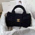 C*C 25K Mini Bow Bag 26cm Black Tweed