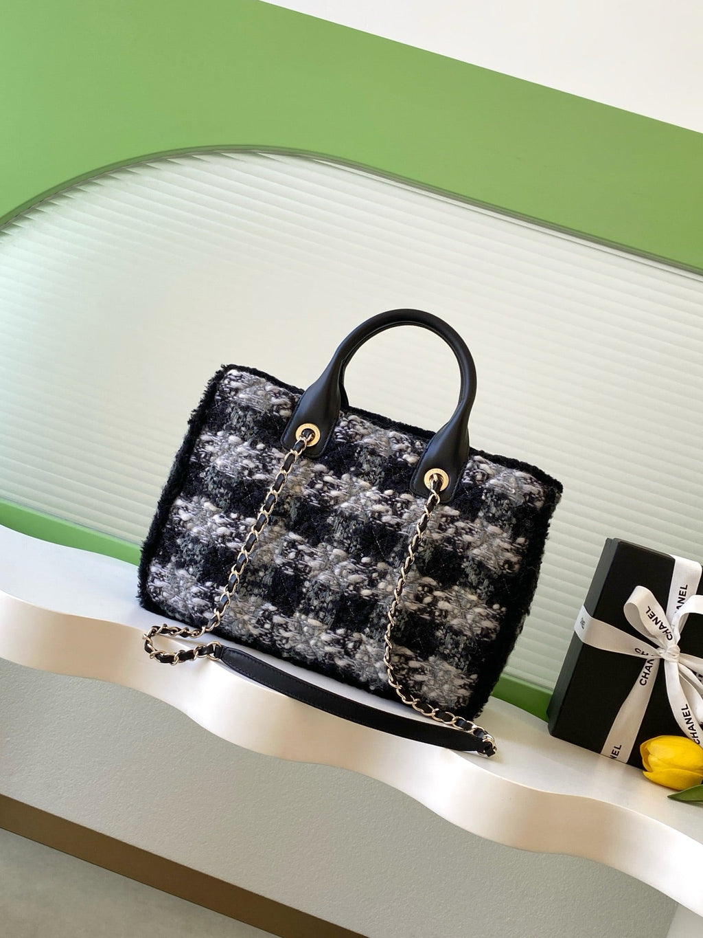 C*C 2025 Bag Tweed Fabric Leather