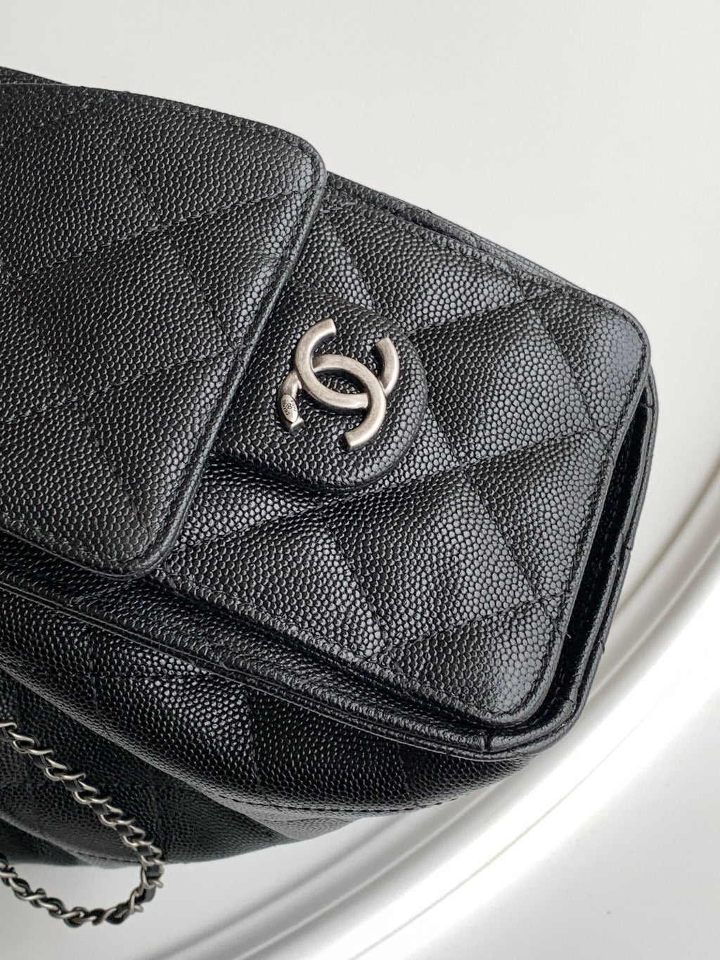 Ch*nel 25S Hobo Bag 22 in Black Caviar Leather