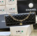 Ch*nel 24A MAXI Baguette Clutch Black Sheepskin