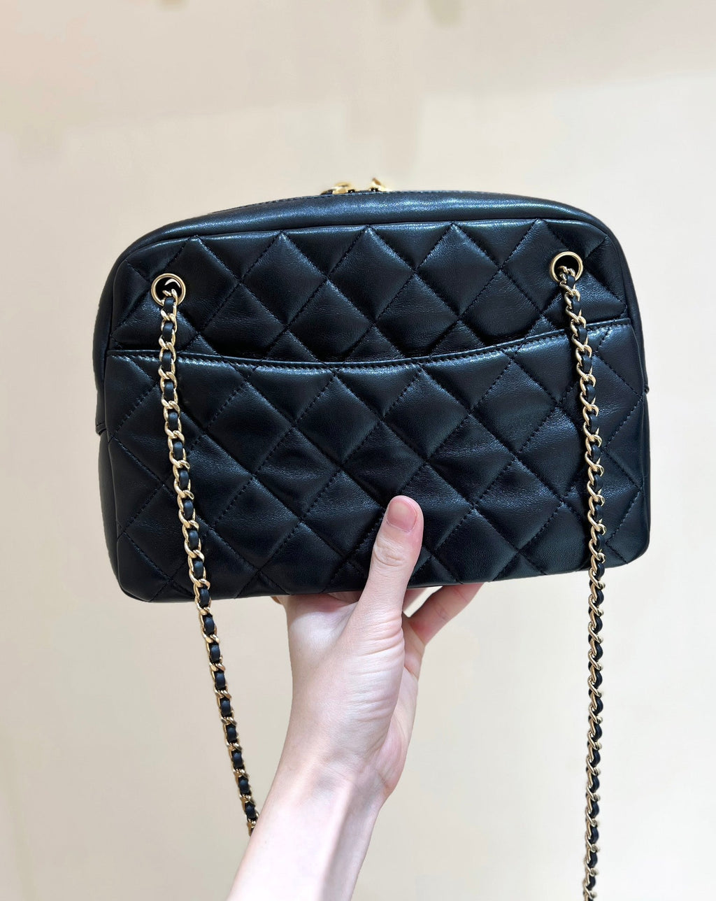 C*C 24K Coin Camera Bag Lambskin Light GHW
