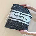 C*C 24P Holiday Beach Backpack Black White Silk Fabric