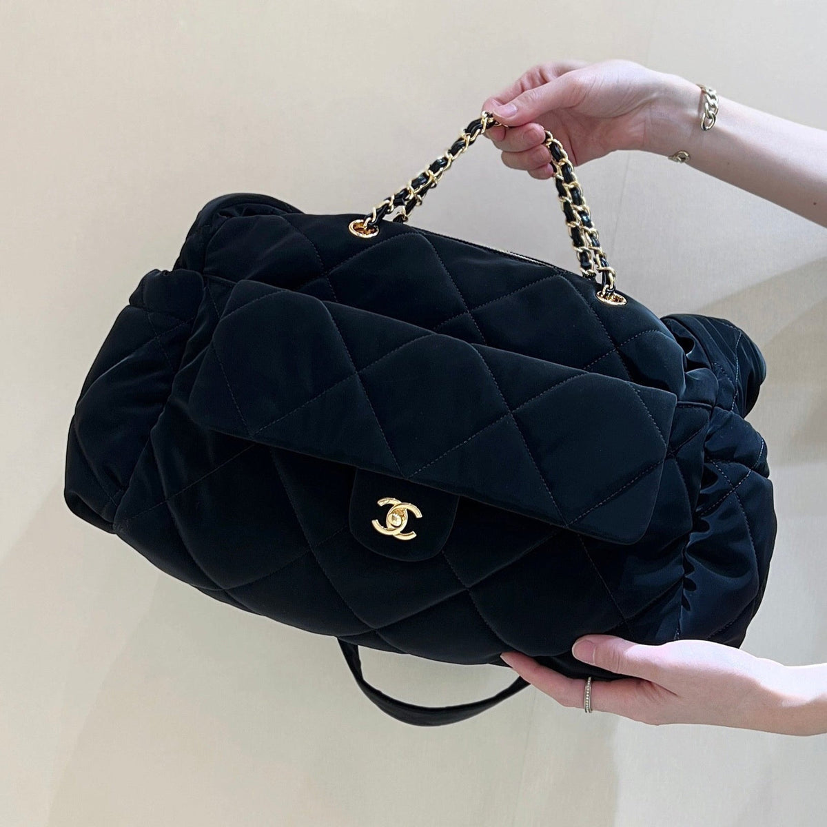 Ch*nel 24N Coco Neige Handbags Black Velvet