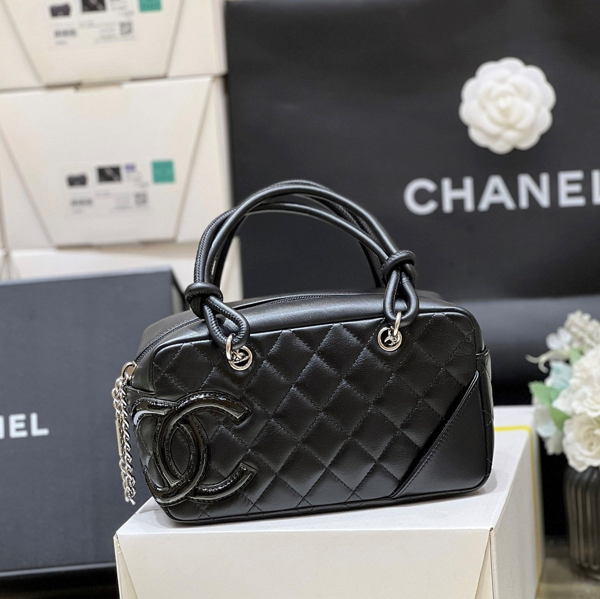 C*C Cambon Mini 21cm Black Lamskin