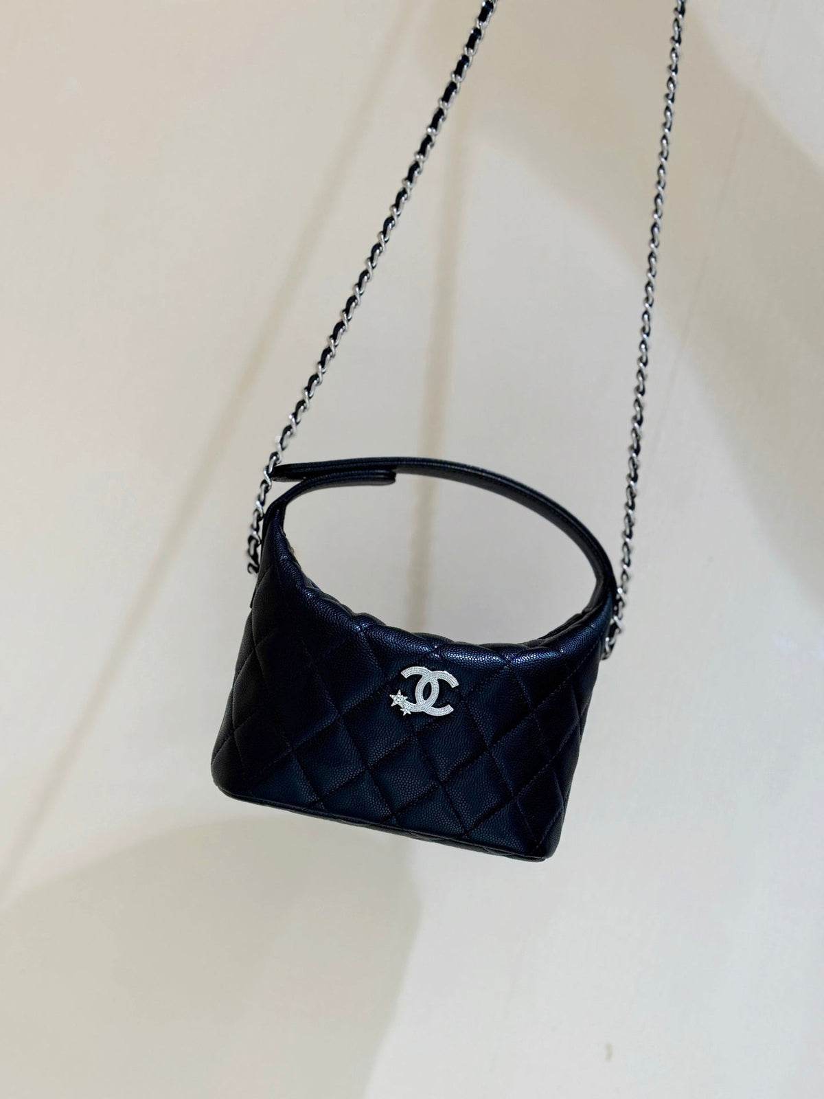 C*C 2025 Bento Box Bag Black Calfskin