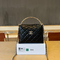C*C Handle Vintage Bag 19cm Black Caviar 277778 GHW