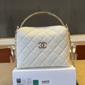 C*C Handle Vintage Bag 19cm White Caviar 277774 GHW