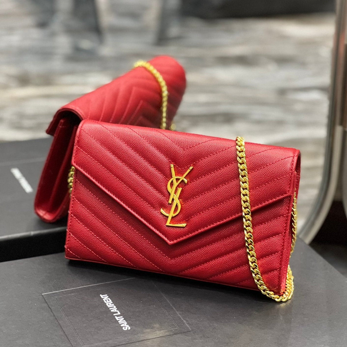 YL WOC CHEVERON CAVIAR GOLD HARDWARE