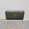Gaby Phone Bag 19cm Olive Green Quilted Leather