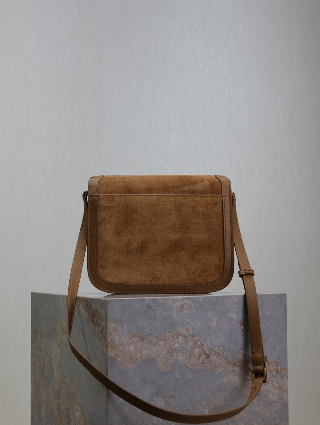 Y*S*L Solferino Shoulder Bag Brown Suede