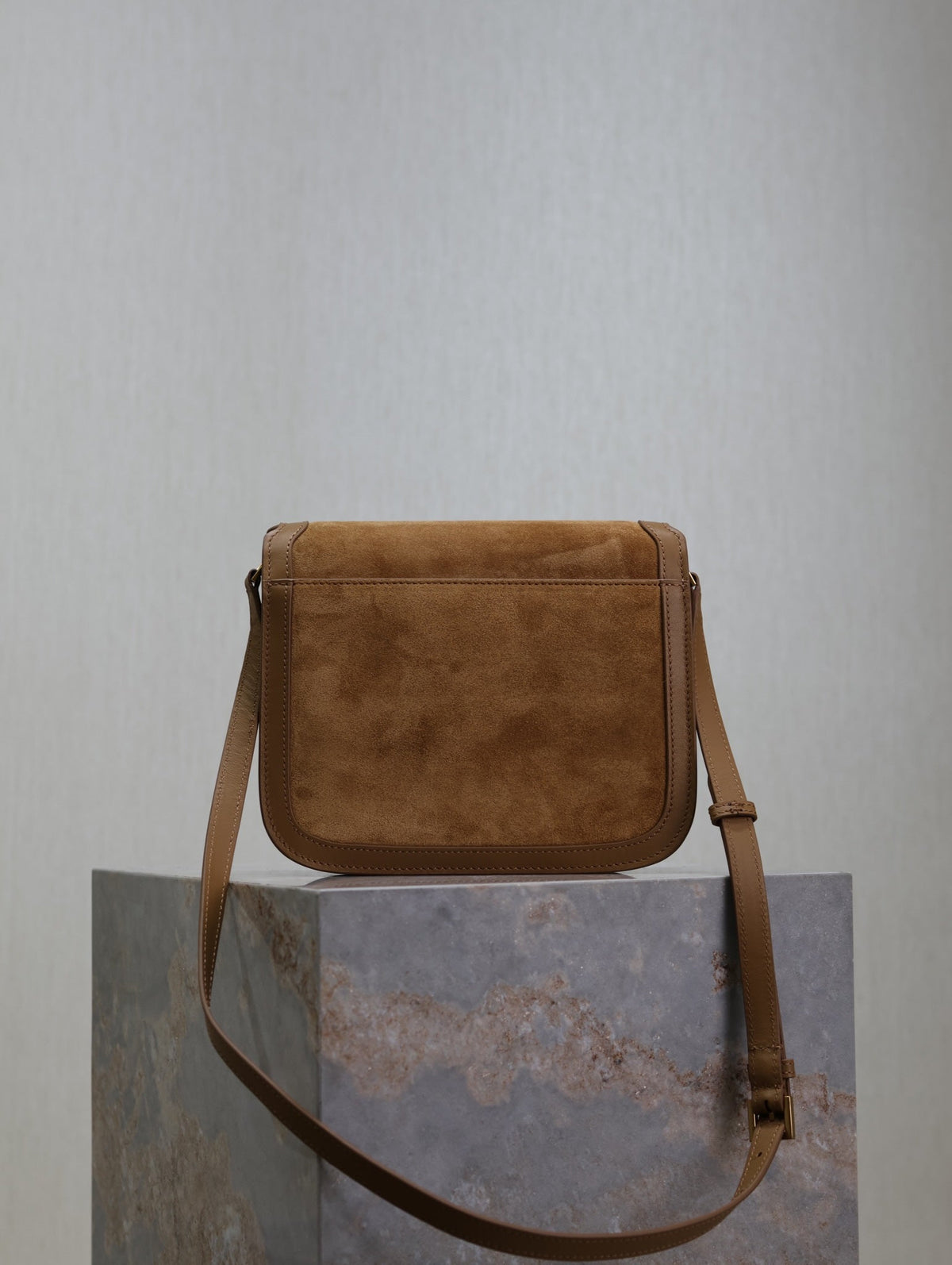 Y*S*L Solferino Shoulder Bag Brown Suede