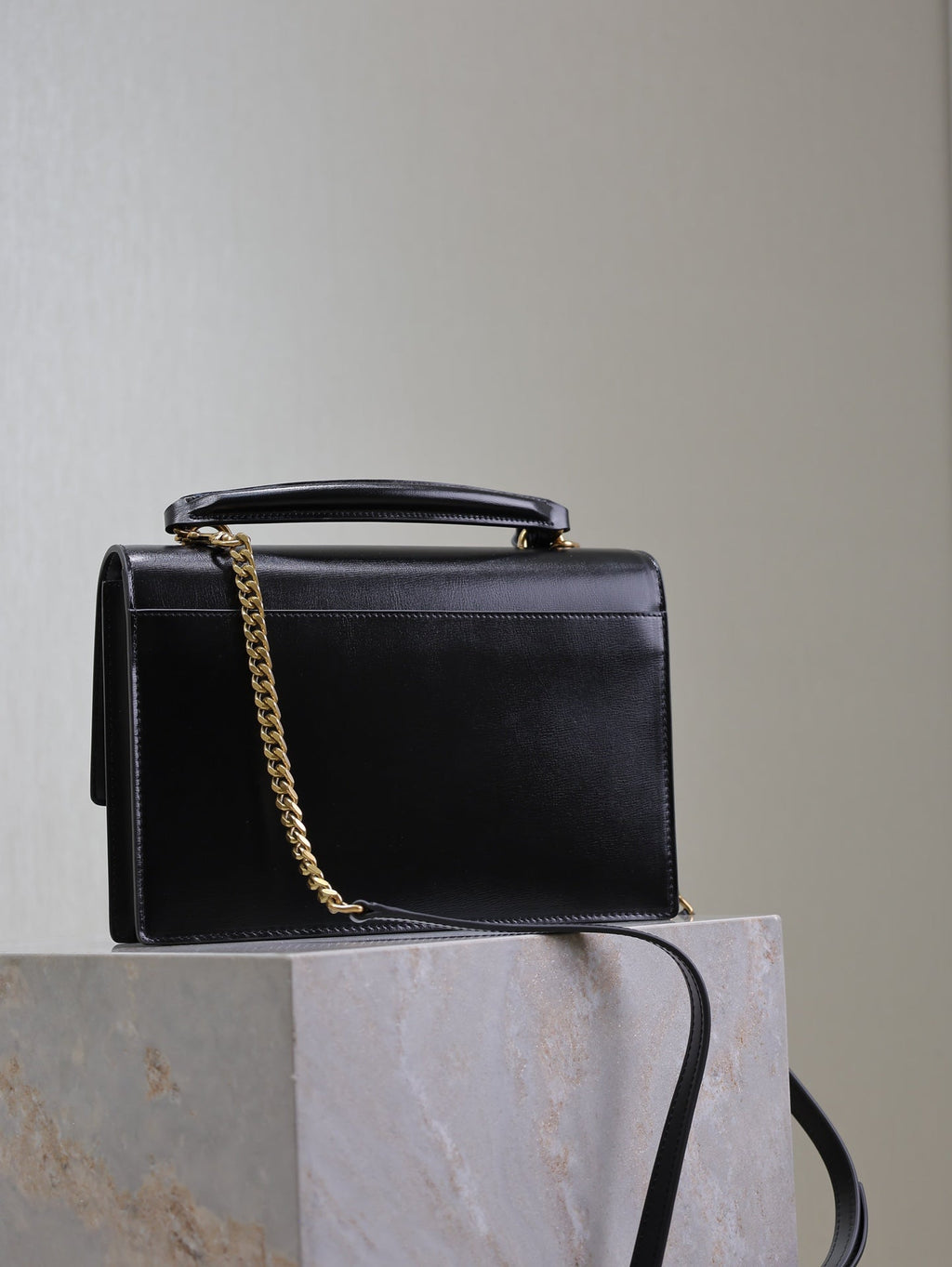 Y*S*L Sunset Handbags 25cm Black Brown Cowhide Suede