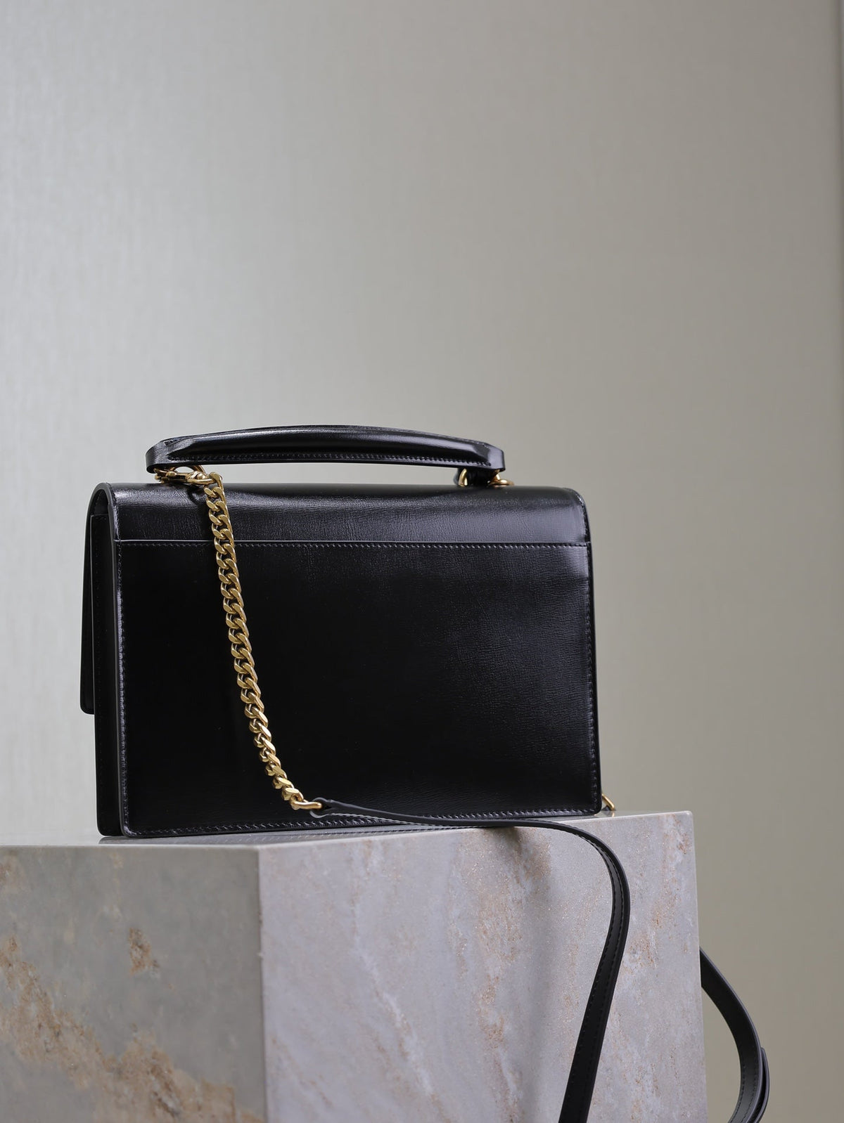 Y*S*L Sunset Handbags 25cm Black Brown Cowhide Suede