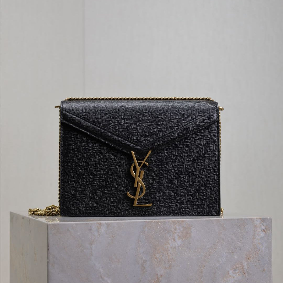 CASSANDRA CHAIN BAG CAVIAR PATTERN CALFSKIN GOLD HARDWARE