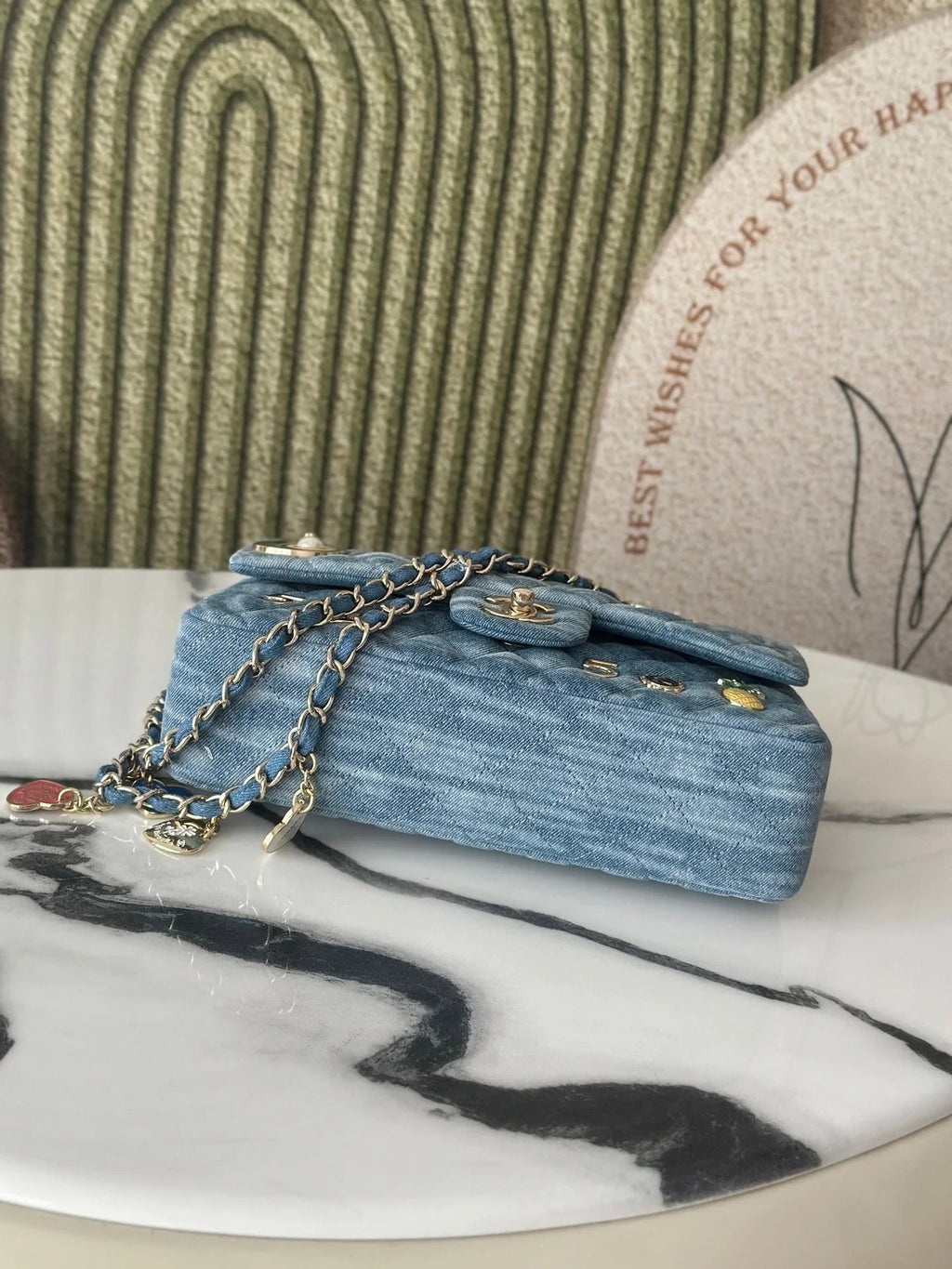 C*C 2026 Coco Cuba Charms Flap Bag Canvas Denim Leather