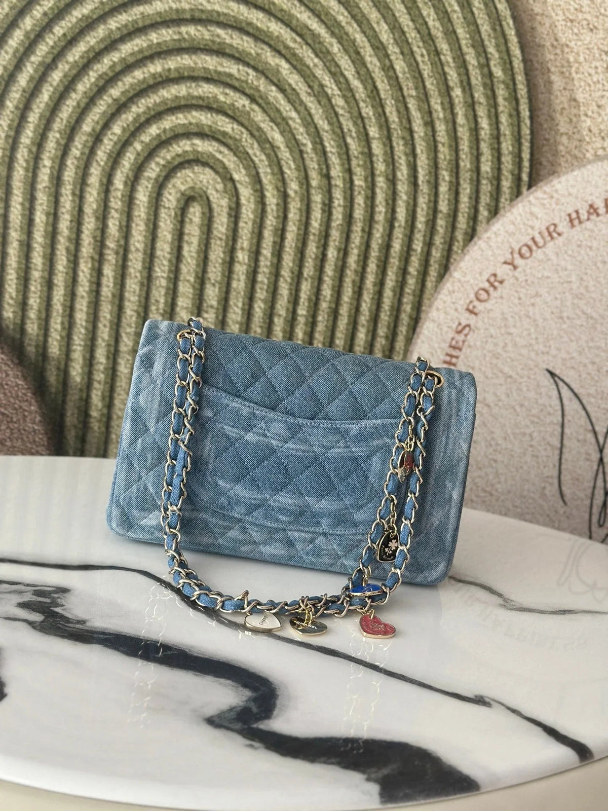 C*C 2026 Coco Cuba Charms Flap Bag Canvas Denim Leather