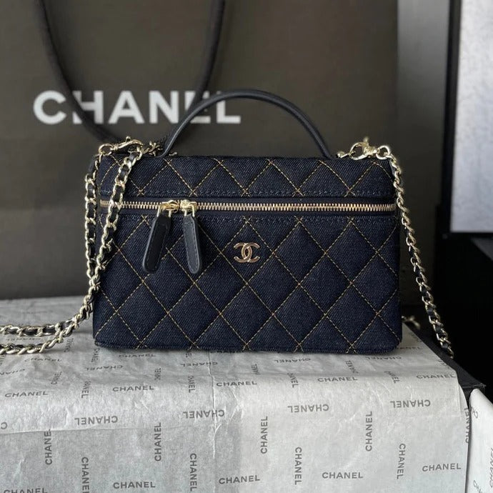 Ch*nel 2026 Vanity Bag Denim Leather