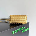 B*ttega V*neta 2026 Concert Pouch Bag 18.5 Gold Metallic Intrecciato Leather