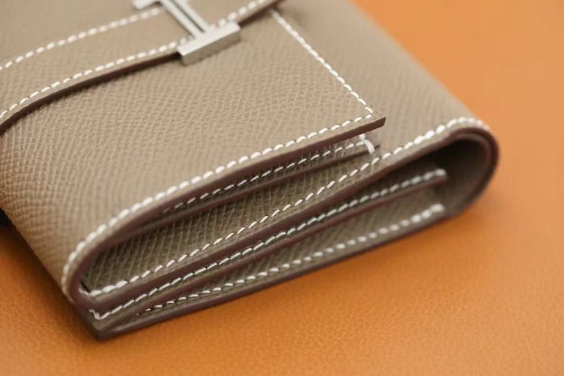 H*rmes 2026 Bearn Compact Wallet Etoupe Epsom Leather