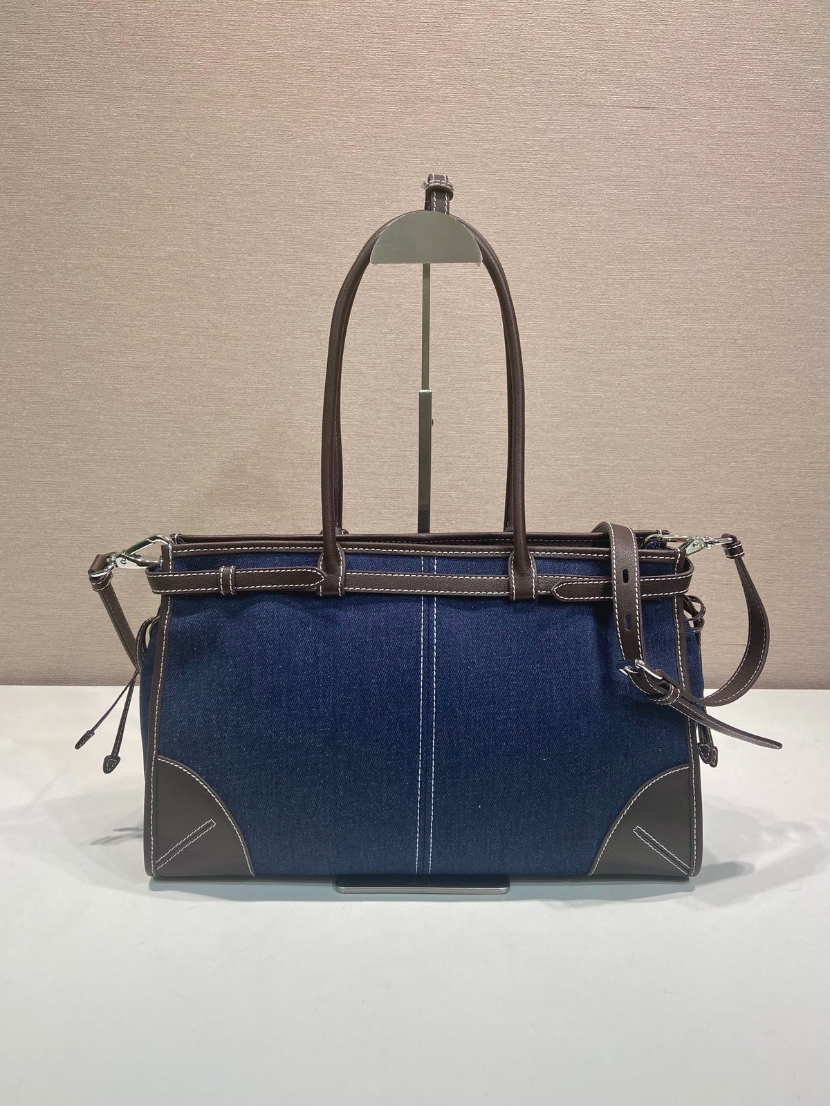 Pr*da 2026 Bonnie Bag Denim Leather