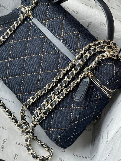 Ch*nel 2026 Vanity Bag Denim Leather