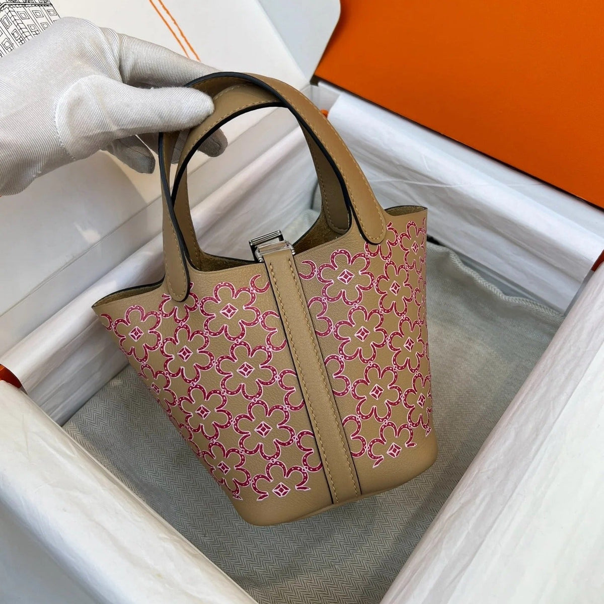 H*M 2026 Picotin Lock "Lucky Daisy" Bag Swift Leather