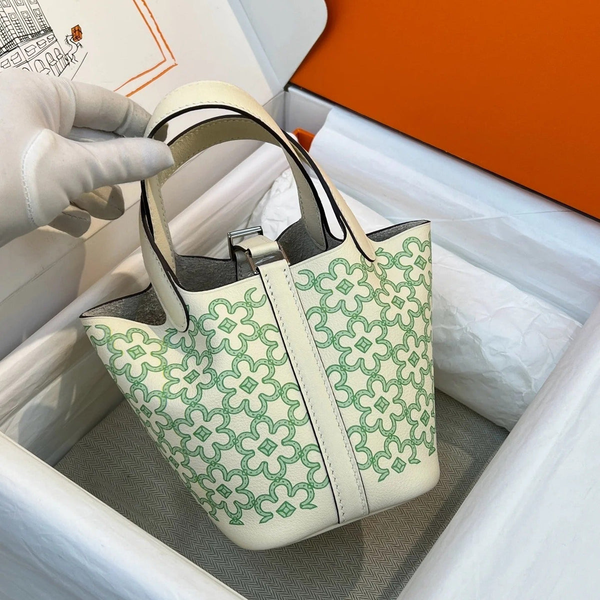 H*M 2026 Picotin Lock "Lucky Daisy" Bag Swift Leather