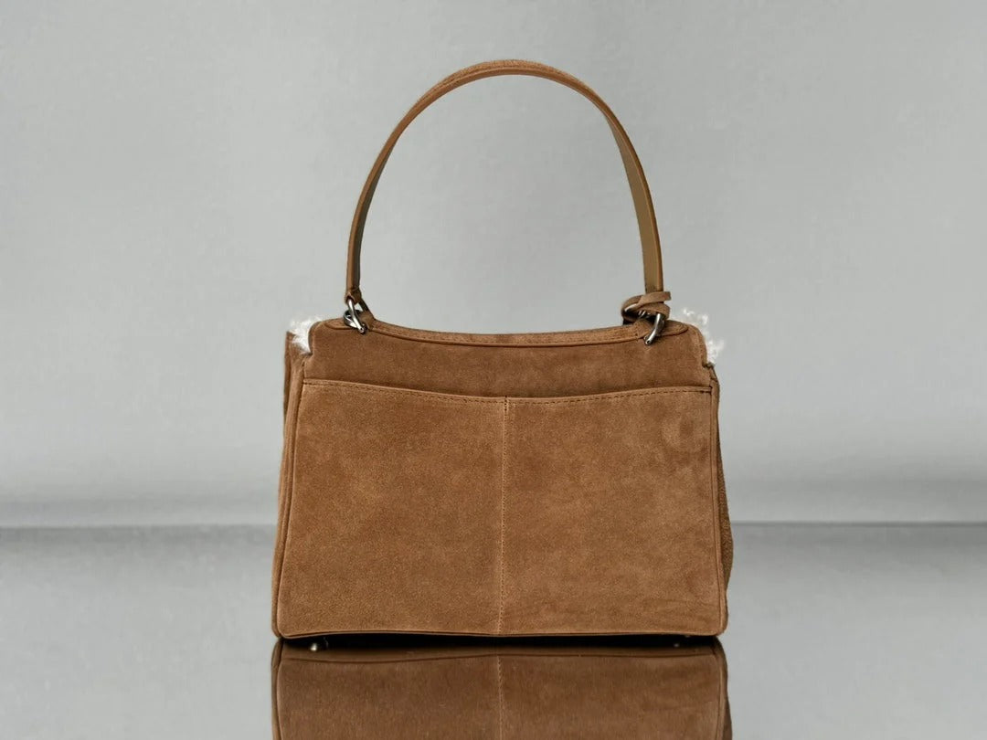 B*lenciaga Rodeo Bag Suede Sliver Hardware