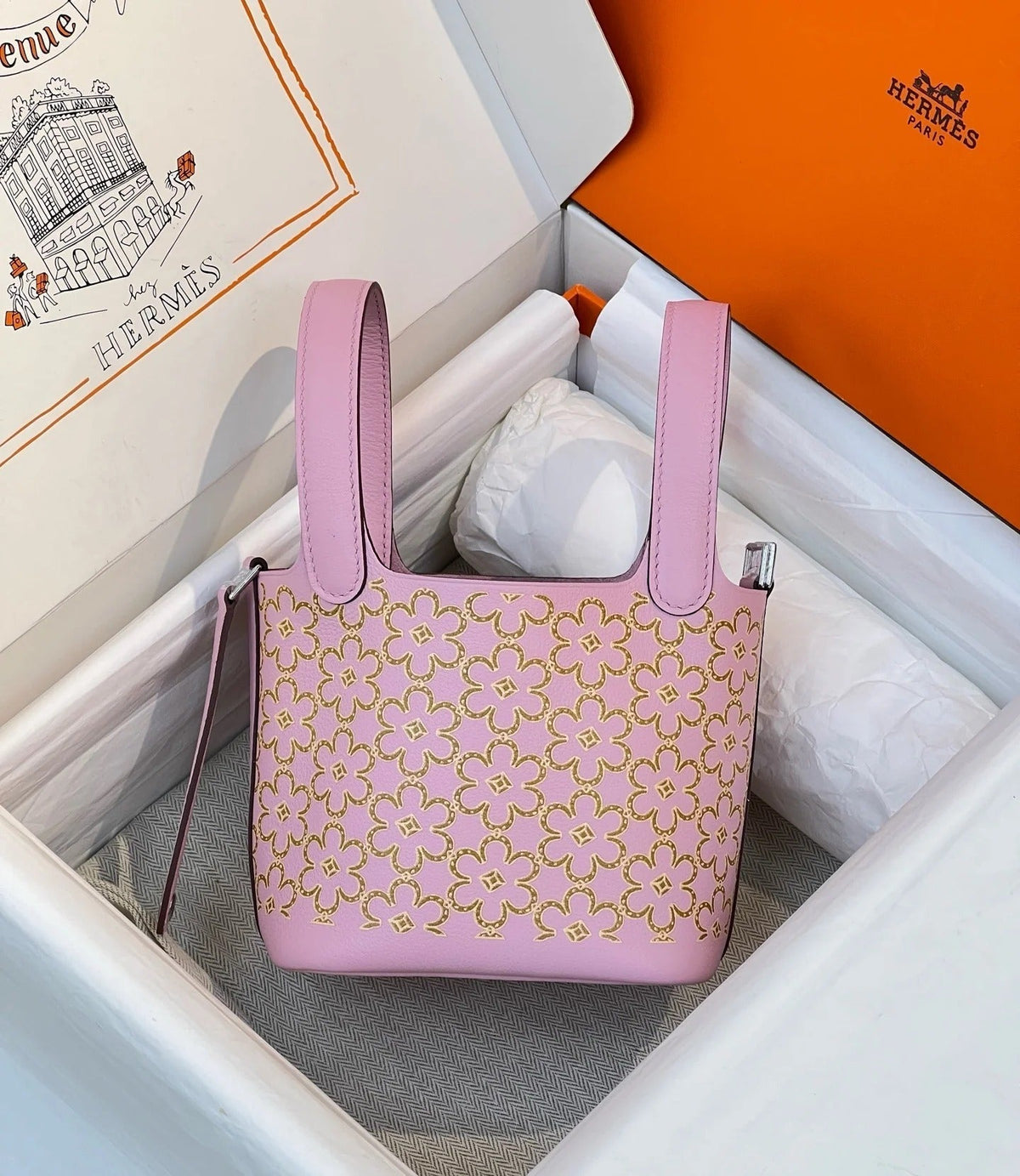 H*M 2026 Picotin Lock "Lucky Daisy" Bag Swift Leather