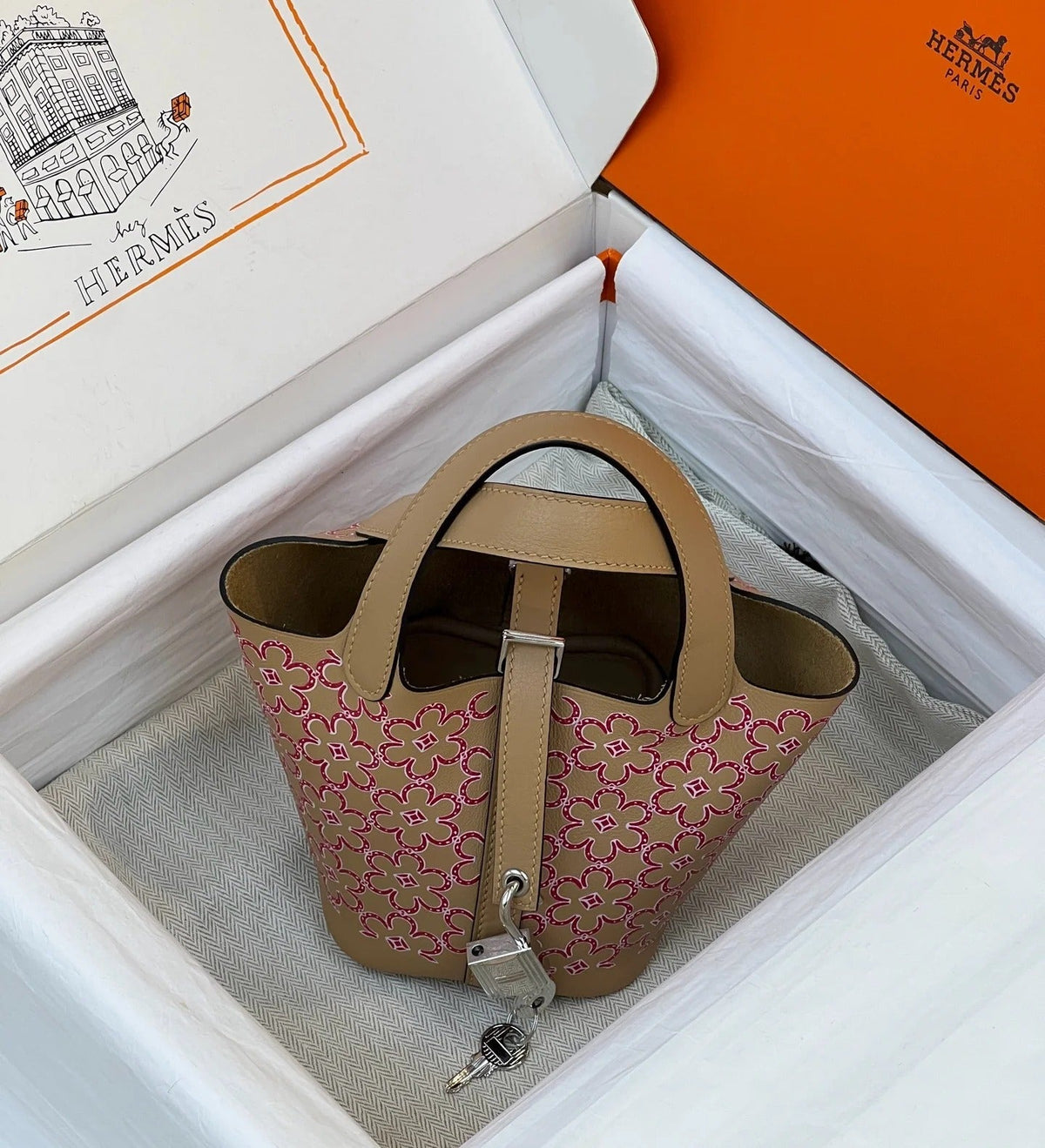 H*M 2026 Picotin Lock "Lucky Daisy" Bag Swift Leather