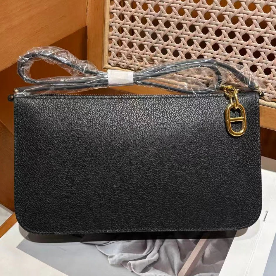 H*rmes 2025 Zipengo Chaine d'Ancre To Go Pouch Evergrain Calfskin
