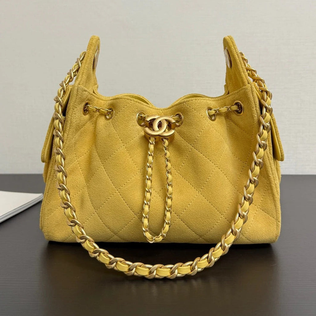Ch*nel 2026 Hobo Bag 22cm Yellow Suede