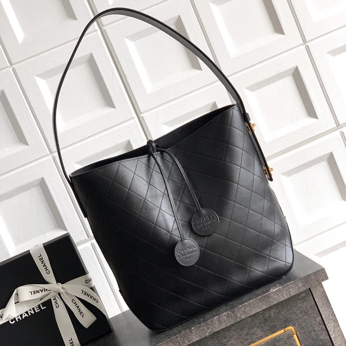 Ch*nel 2026 Bag 32cm Black Calfskin